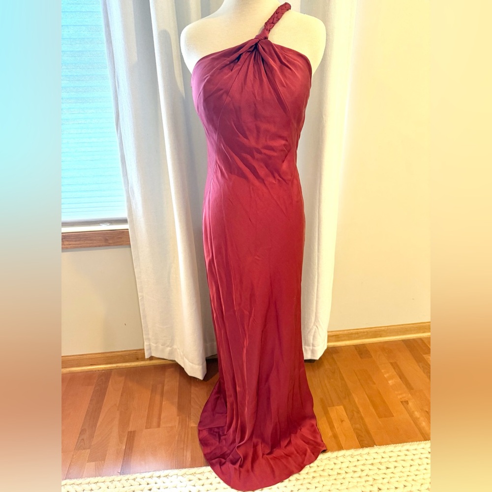 Elie Tahari Collection Silk Slip Dress Maxi Braided Strap Sz 10 Lux $329